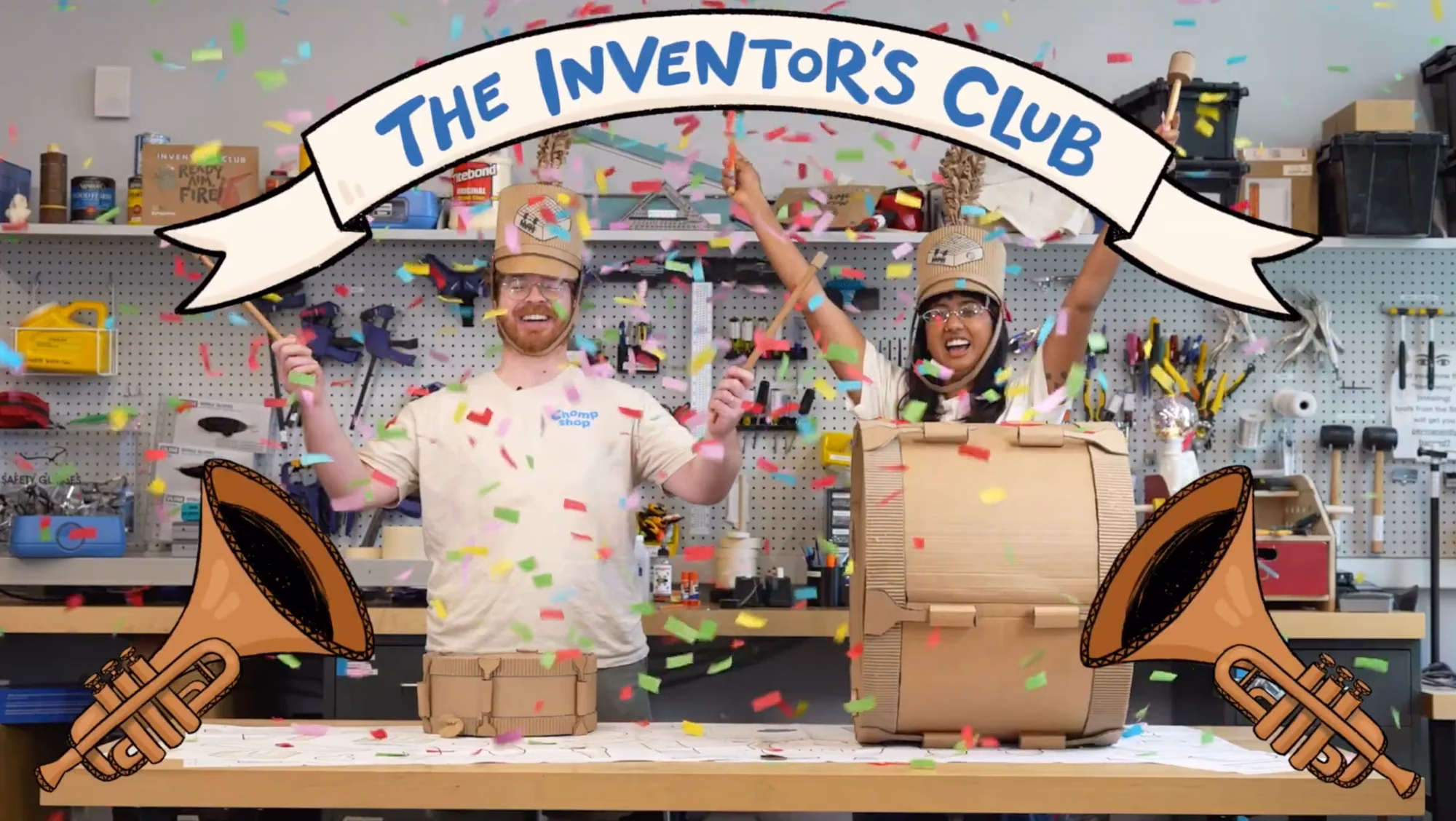 Kids using the re-branded ChompSaw to craft cardboard houses