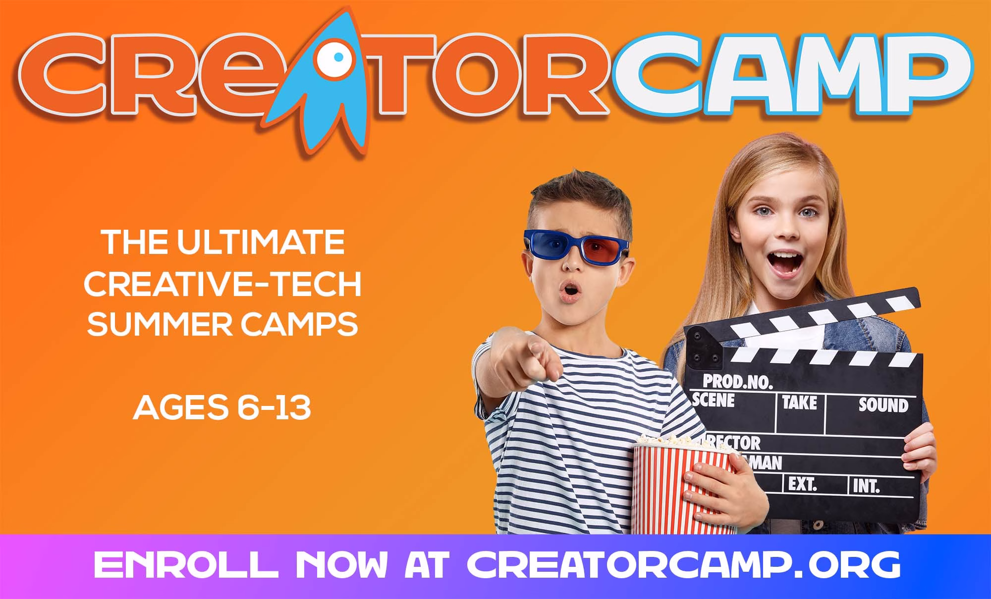 Kai Forman, Cazden Morrison, and Jacky Chao pitching Creator Camp in the Shark Tank