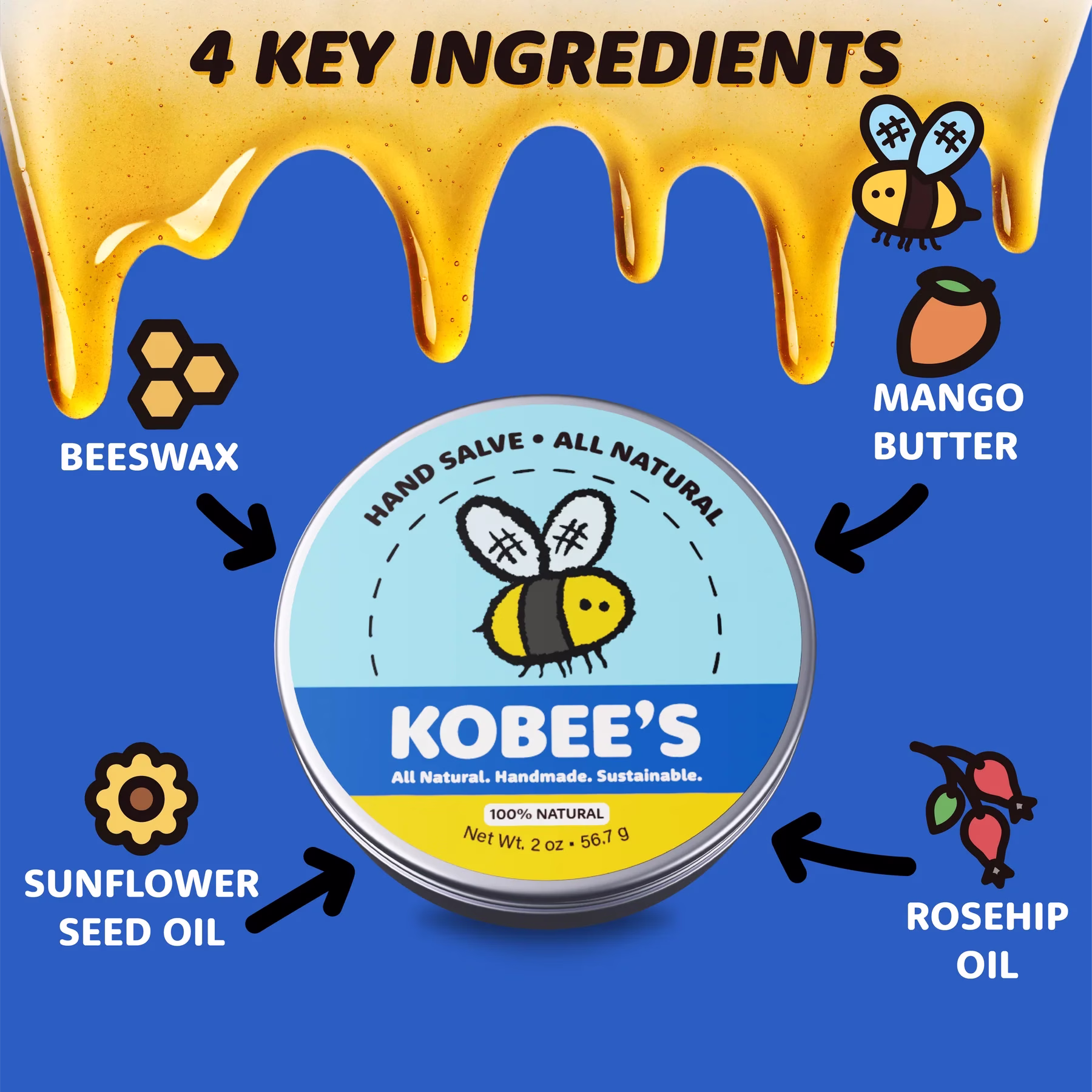 Kobe Harris smiling and presenting his Kobee's Co. lip balms on Shark Tank