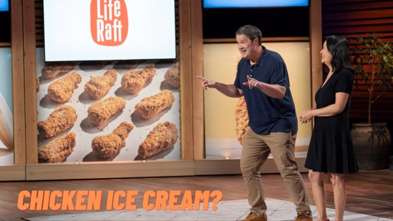 Cynthia Wong pitching the Not Fried Chicken ice cream to the Sharks