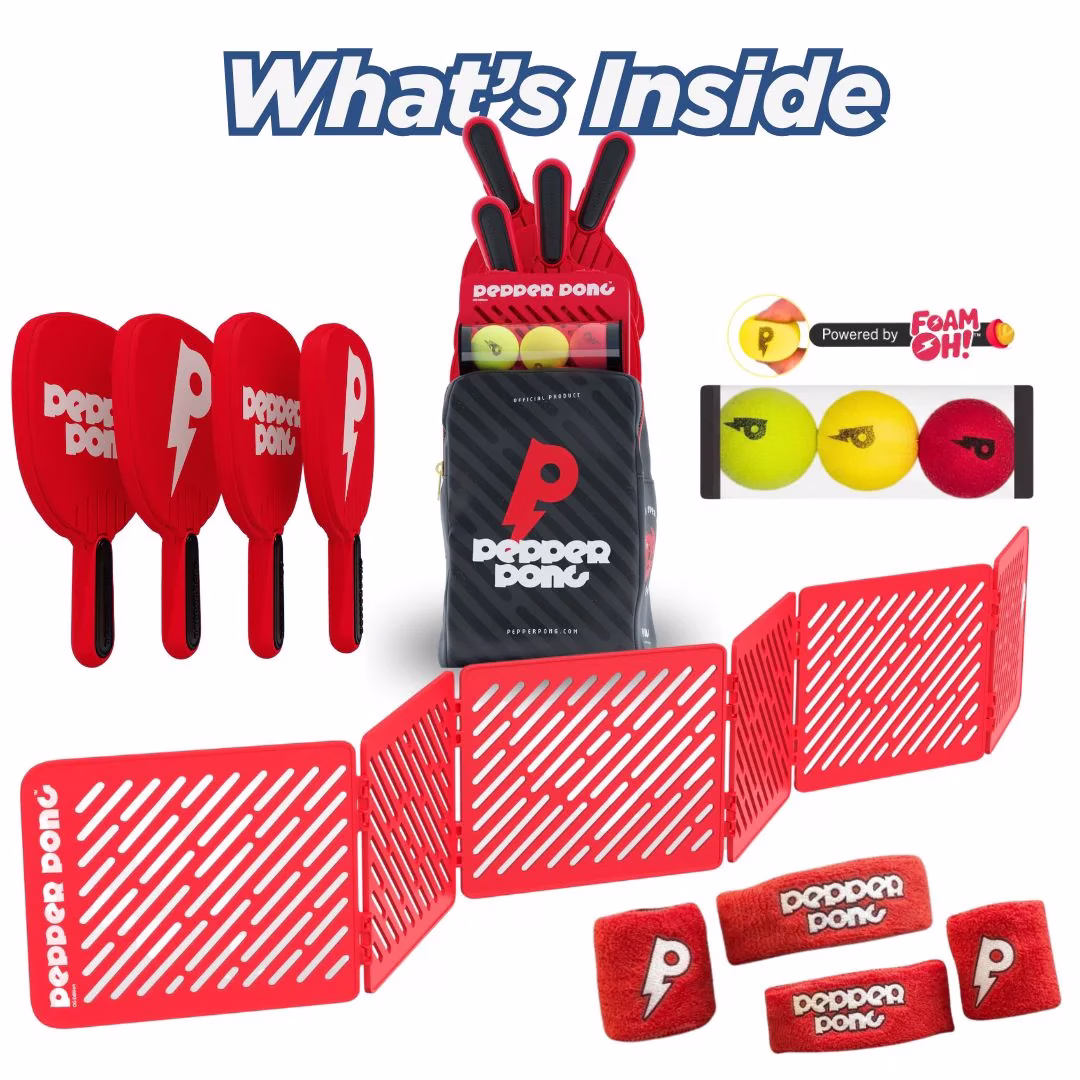 The complete highly portable Pepper Pong set