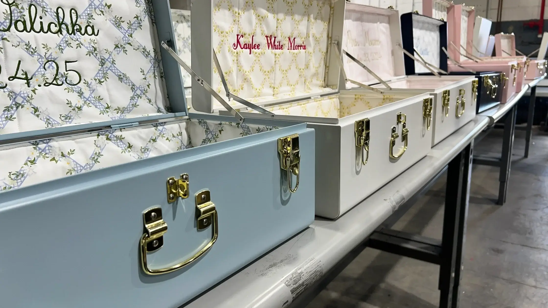 The new line of Petite Keep mini trunks and memory pouches