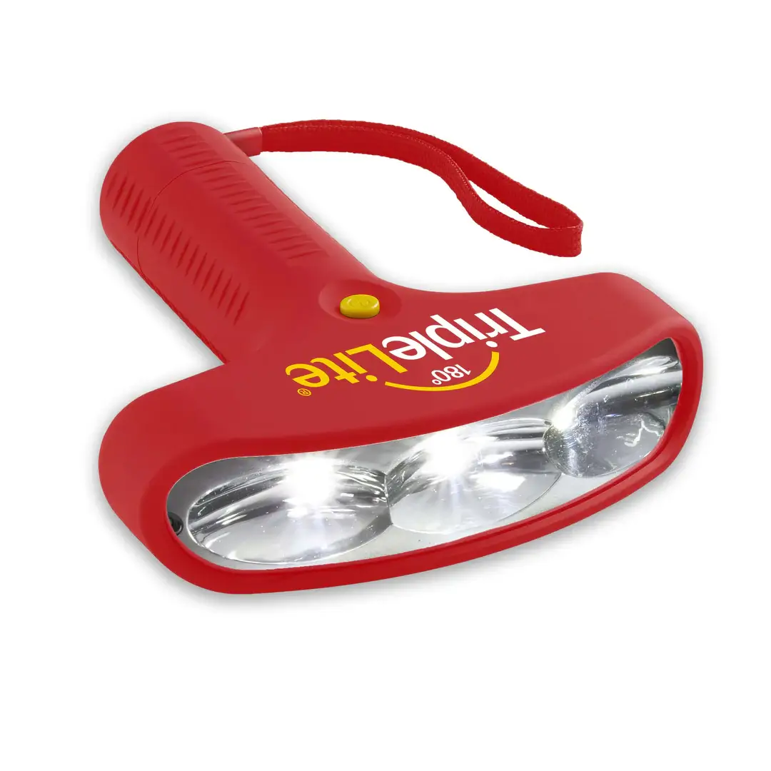 TripleLite 180-degree wide-beam flashlight showcasing its powerful illumination